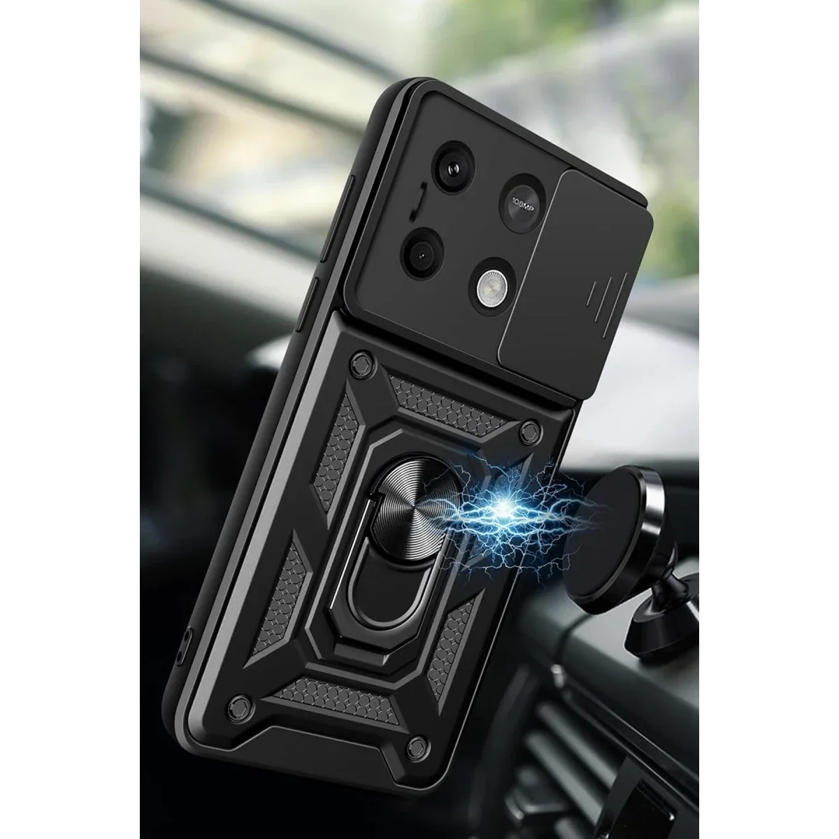 Xiaomi Poco X6 Pro Kılıf Pars Lens Yüzüklü Silikon - Yeşil görsel 2