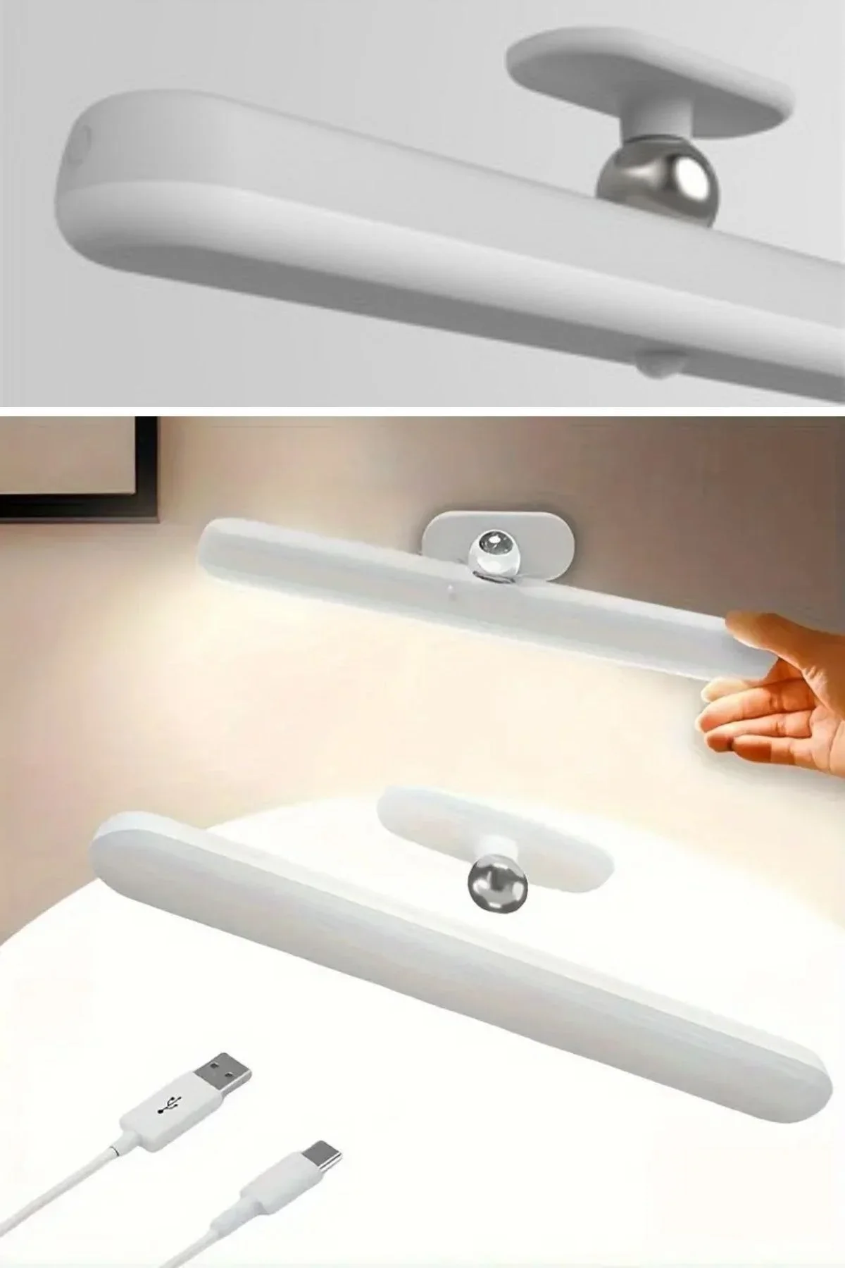 Dokunmatik USB İle Şarj Olabilen 27 cm Led Aydınlatma Makyaj Aynası Işığı görsel 6