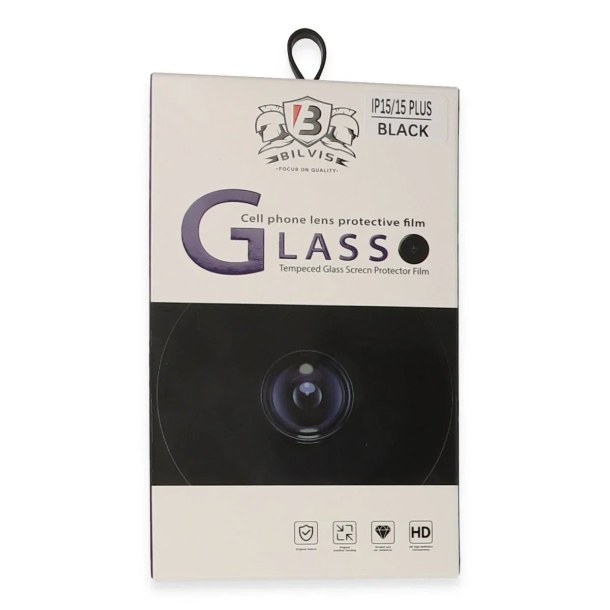 Apple iPhone 15 Bilvis Titan Kamera Lens - Siyah görsel 3