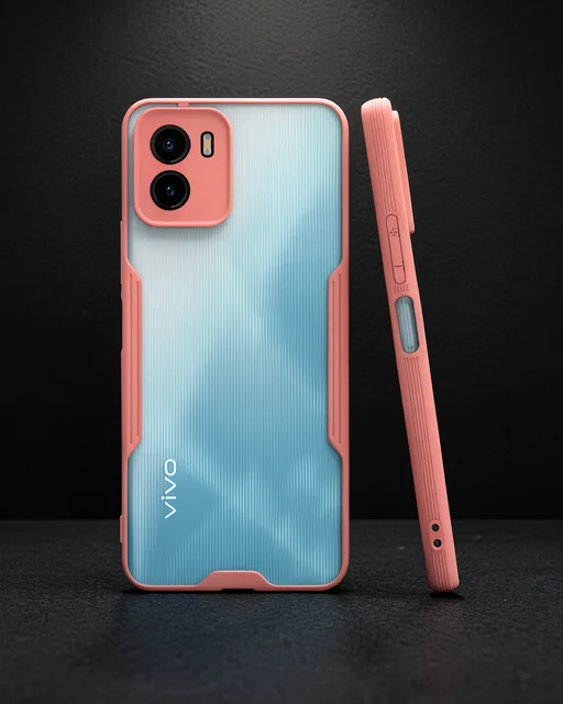 Vivo Y15s Kılıf Platin Silikon - Pembe