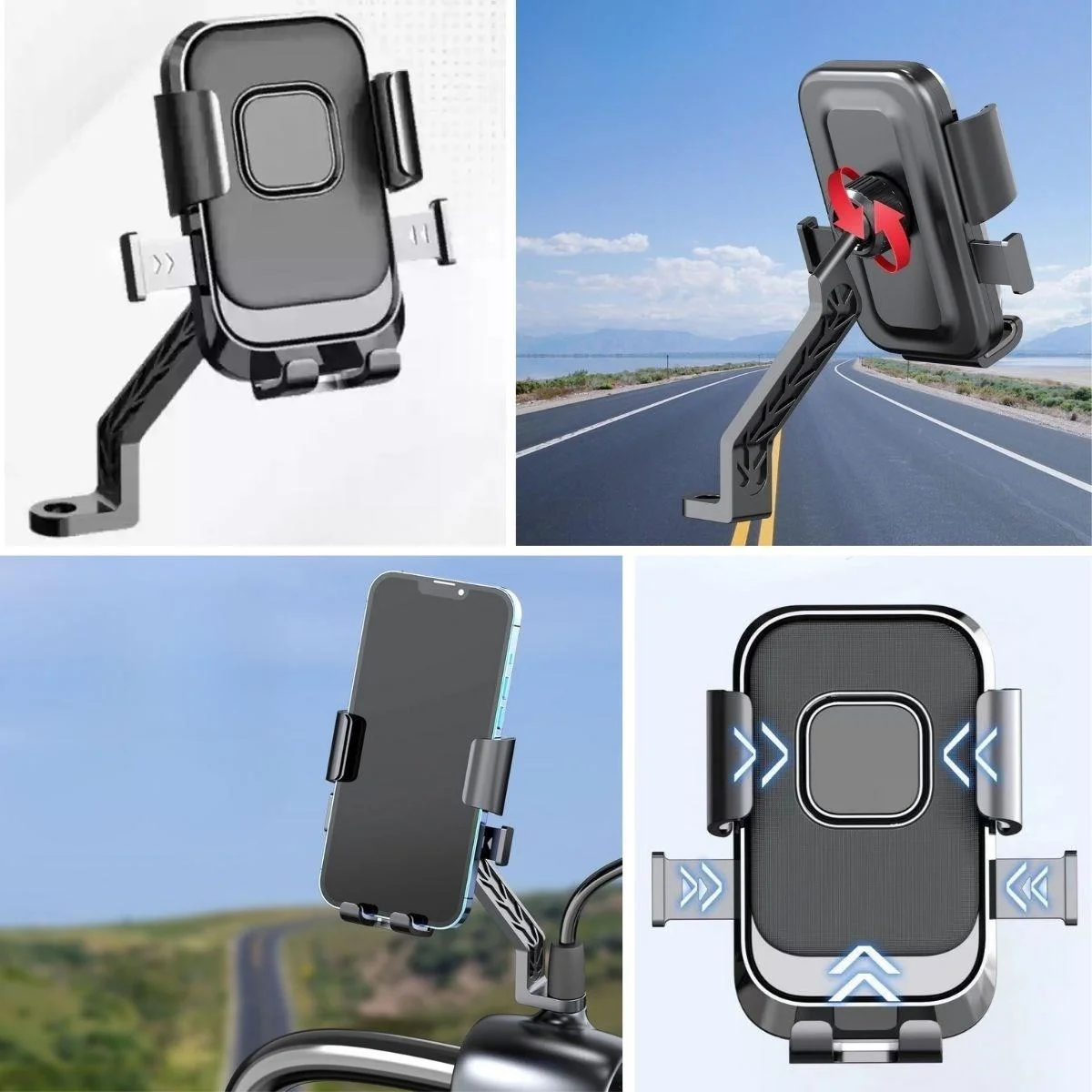 Motor,Motosiklet,Bisiklet,Scooter İçin 360 Derece Dönebilen Dikiz Aynası Versiyonu Telefon Tutucu Aparat görsel 3