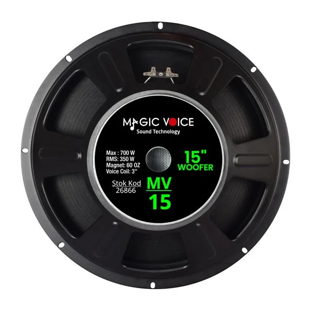 Magicvoice MV-15 Maks. 700 Watt / Rms 350 Watt 15” Siyah 38 Cm Woofer Yedek Hoparlör görsel 2