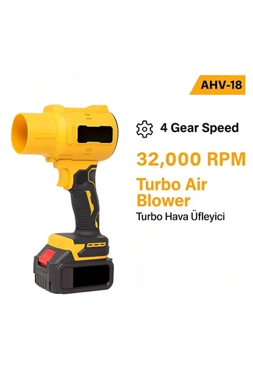 AHV-18 Turbo Hava Üfleyici | 4 Kademe Hız | 21V 431W Kablosuz Blower | 32.000 RPM’’ görsel 5