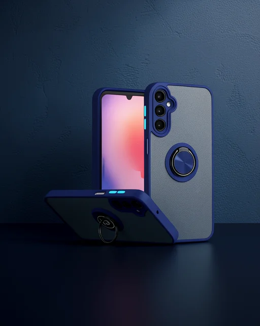 Samsung Galaxy A16 5g Kılıf Montreal Yüzüklü Silikon Kapak - Lacivert