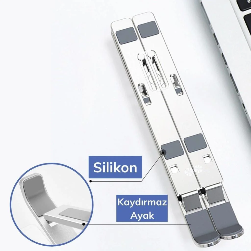 Ayarlanabilir Dizüstü Destek Tabanı Tamamen Katlanabilir Taşınabilir Laptop Yükseltici (adet fiyatıdır) görsel 4