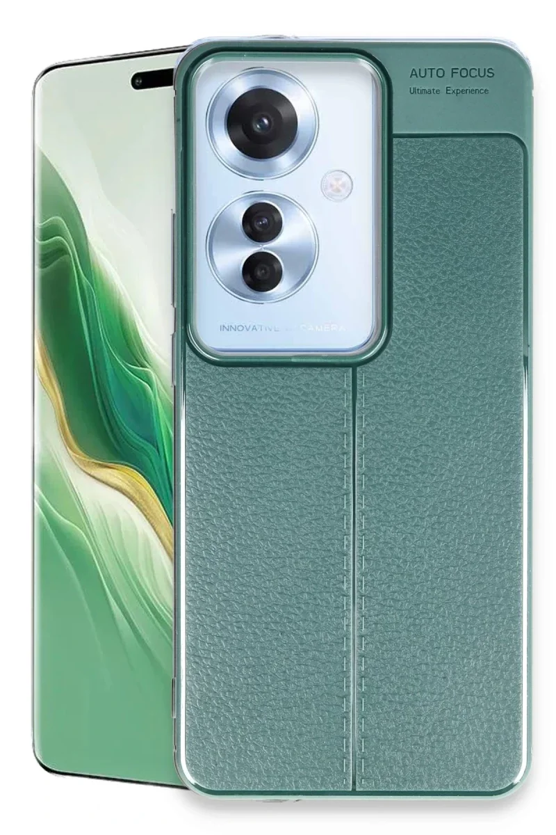 Oppo Reno 11F Kılıf Auto Focus Kapak - Koyu Yeşil