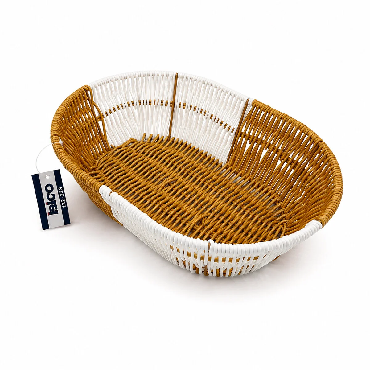 Oval Hasır K.rengi - Beyaz Ekmek Sepeti 28X20CM