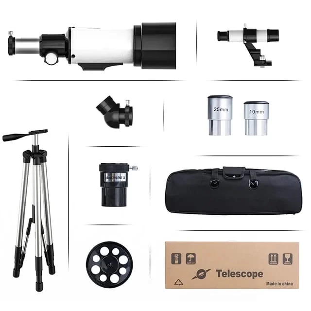 400x70mm Açıklıklı Refrakter Teleskoplar (15x150x), Telefon Adaptörlü Reflex görsel 5