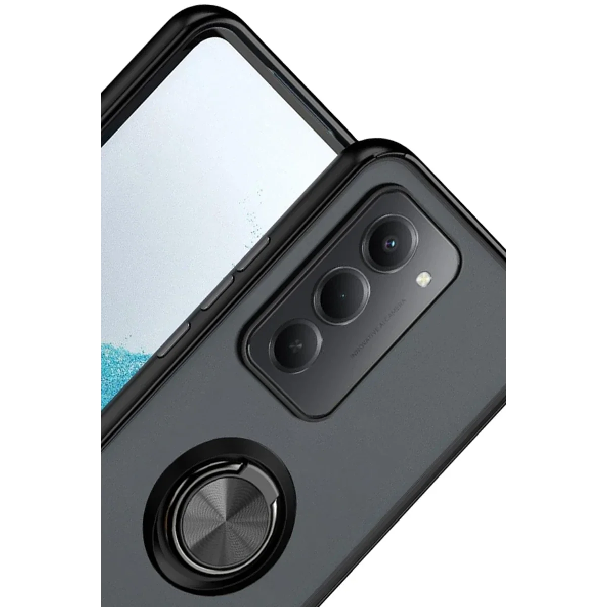 Xiaomi Redmi 15 4G Montreal Yüzüklü Silikon Kapak - Siyah görsel 2