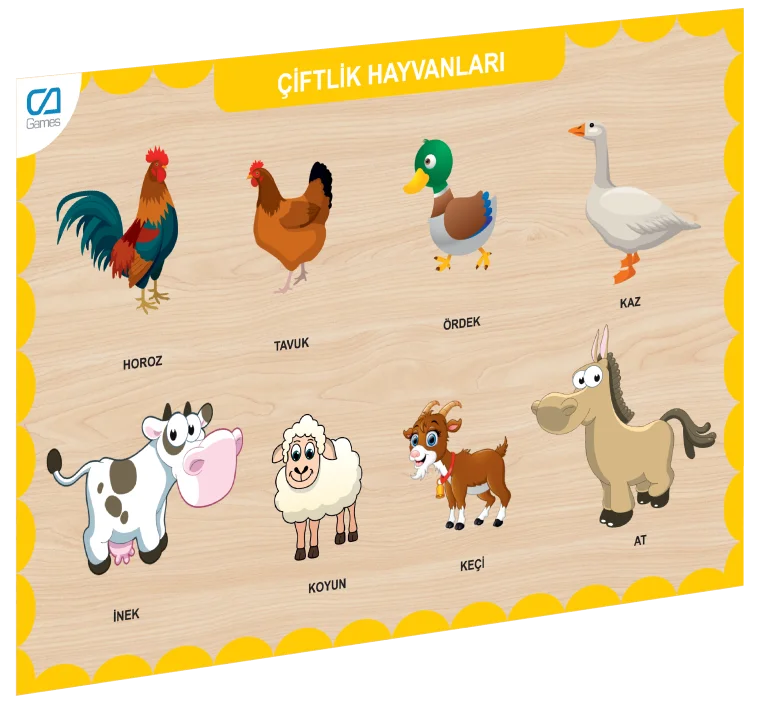 CAAHS-3211 Ahşap Çiftlik Hayvanları Bul-tak