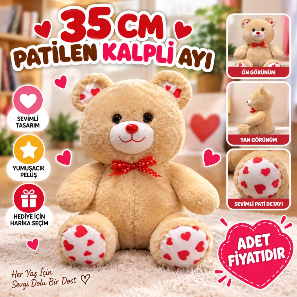 35 Cm Patilen Kalpli Ayı görsel 3