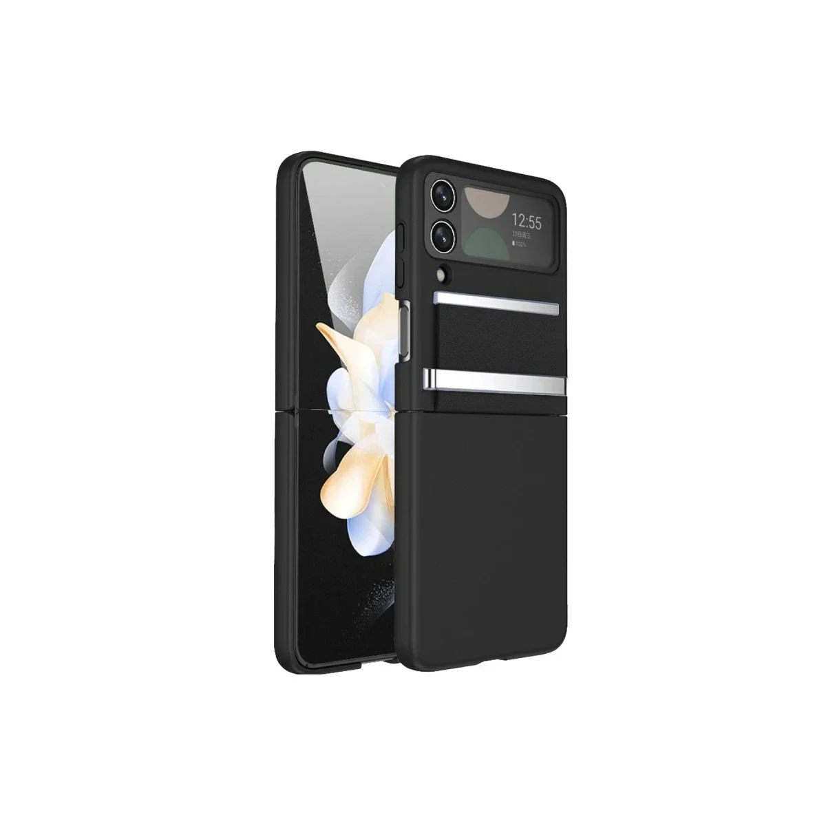 Samsung Galaxy Z Flip 3 Kılıf Belt Flip Kapak - Siyah görsel 3