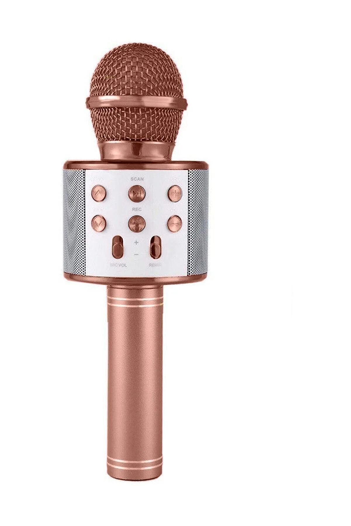 Karaoke Mikrofonlu Hoparlör - Şarjlı -Bluetooth Rose Gold görsel 2