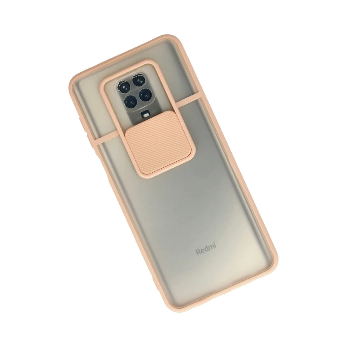 Xiaomi Redmi Note 9 Pro Kılıf Palm Buzlu Kamera Sürgülü Silikon - Pembe görsel 2