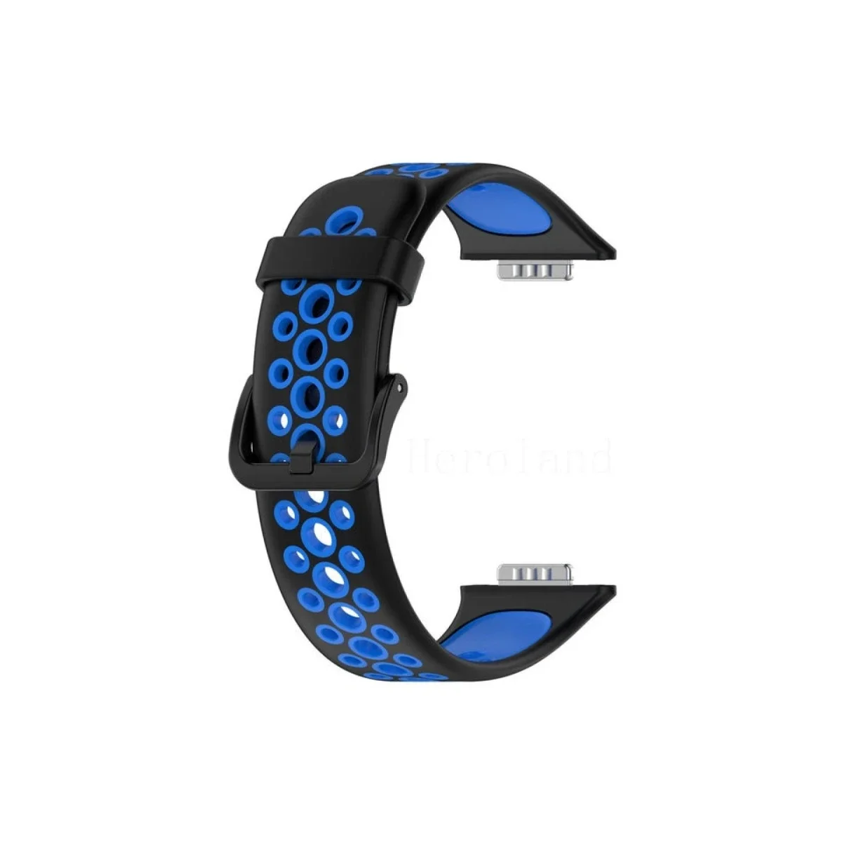 Huawei Watch Fit 2 Spor Delikli Kordon - Siyah-Mavi görsel 2