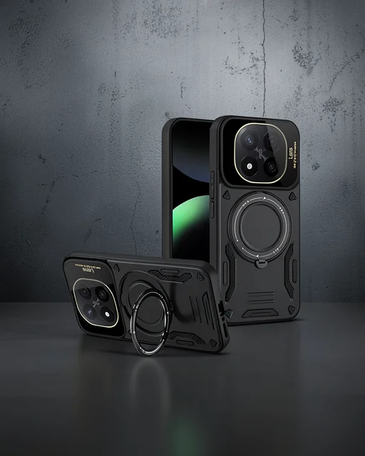 Xiaomi Redmi Note 14 Pro 4g Kılıf Joy Lens Standlı Kapak - Siyah