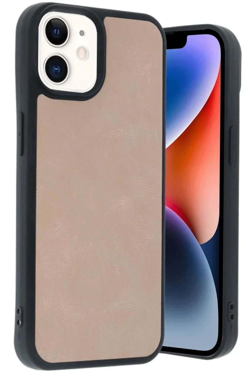 Apple iPhone 11 Kılıf Aras Deri Kapak - Pudra