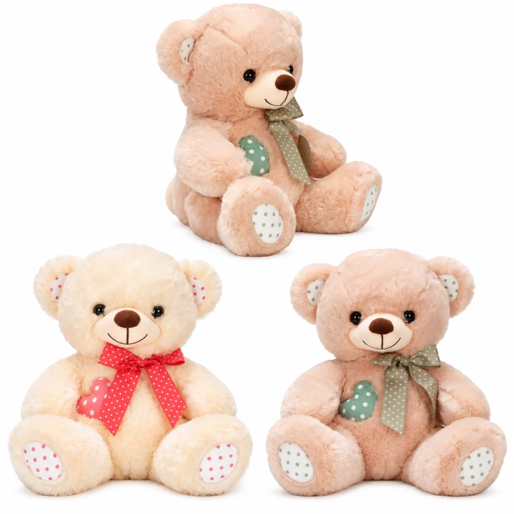 1001522 PELUŞ AYI OTURAN KURDELELİ KALPLİ 42 CÖ 2A (adet fiyatıdır) görsel 2