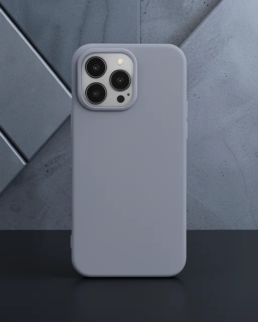 Apple İphone 15 Pro Max Kılıf Nano İçi Kadife Silikon - Gri