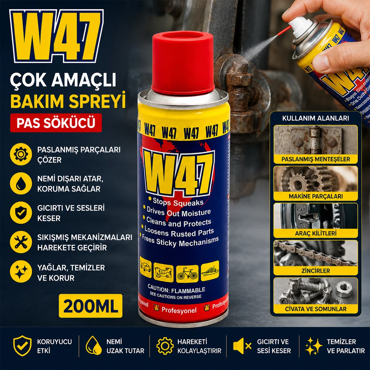 Çok Amaçlı Bakım Spreyi - Pas Sökücü görsel 2