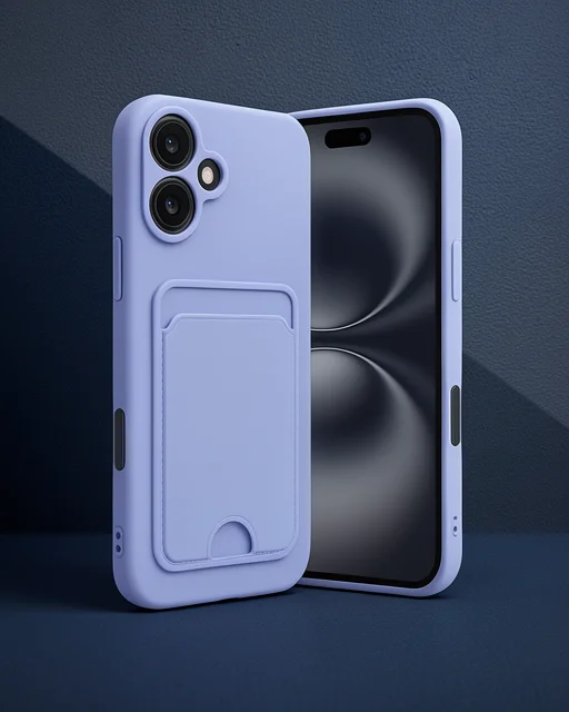 Apple İphone 16 Kılıf Kelvin Kartvizitli Silikon - Lila