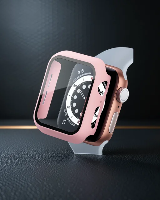 Apple Watch 42mm Camlı Kasa Ekran Koruyucu - Rose Gold