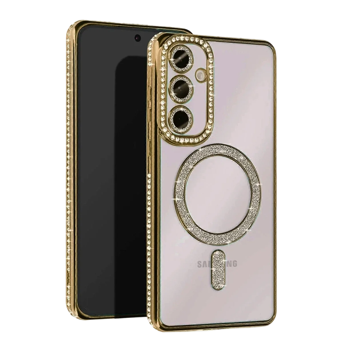 Samsung Galaxy A25 5G Joke Simli Magneticsafe Kılıf - Gold