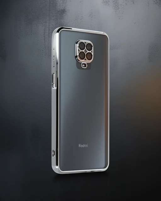 Xiaomi Redmi Note 9 Pro Kılıf Razer Lensli Silikon - Gümüş