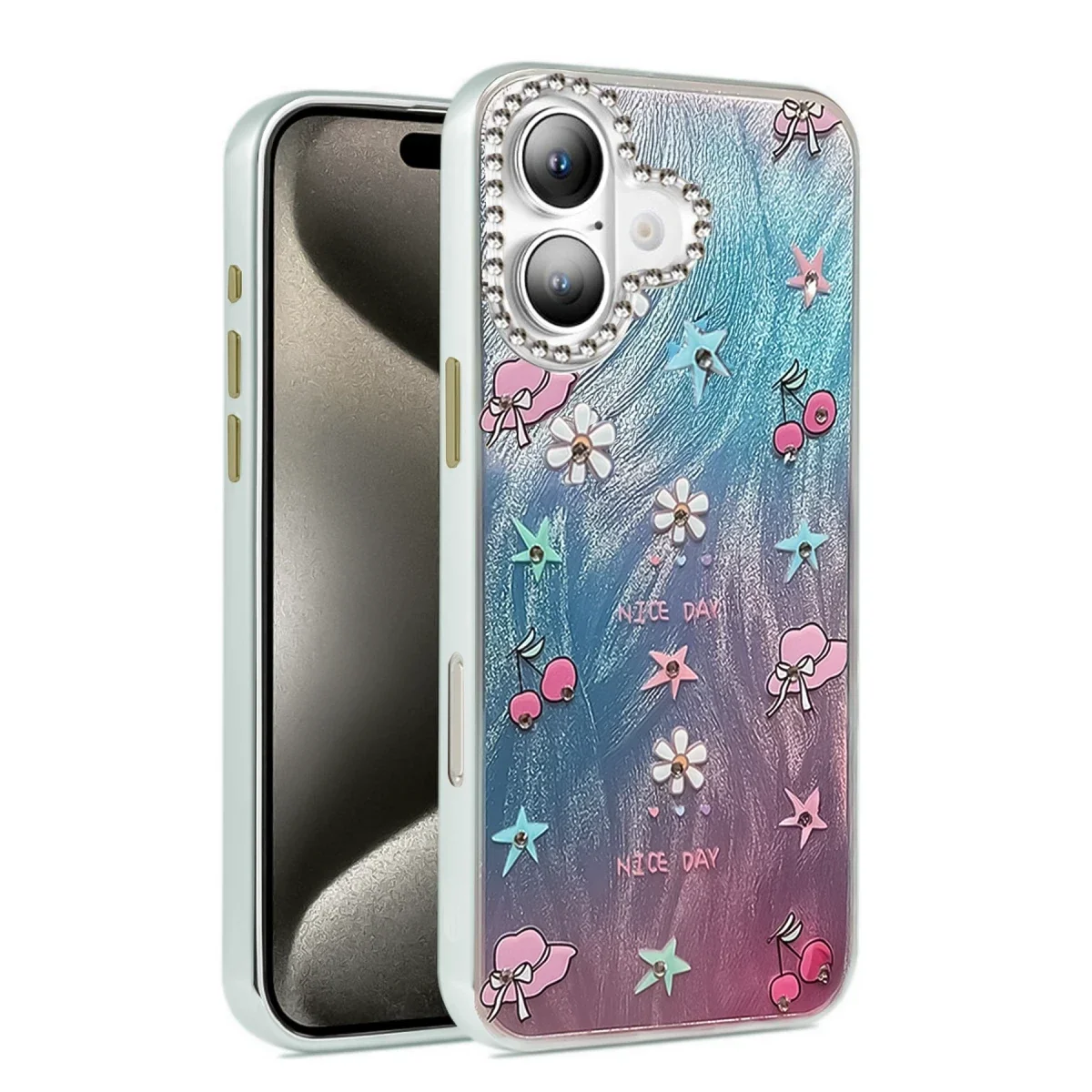 Apple iPhone 16 Kılıf Blade Aynalı Desenli Kapak - Desen 4