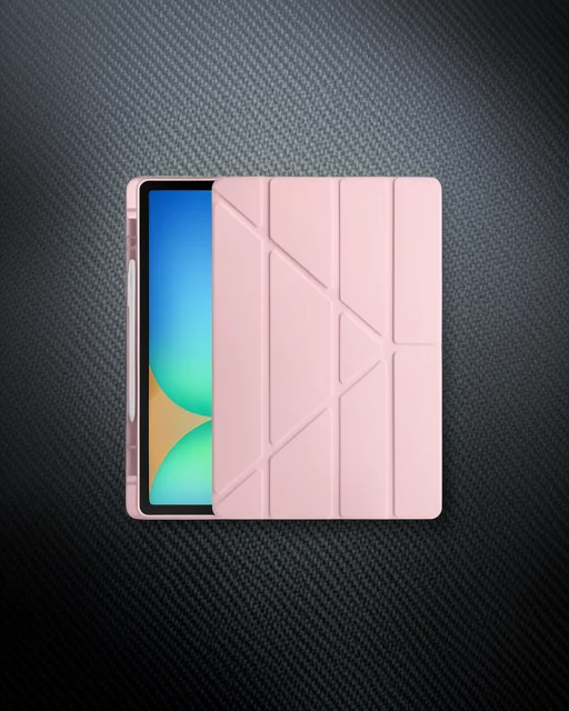 Apple İpad Pro 13 (2024) Kılıf Kalemlikli Hugo Tablet Kılıfı - Rose Gold