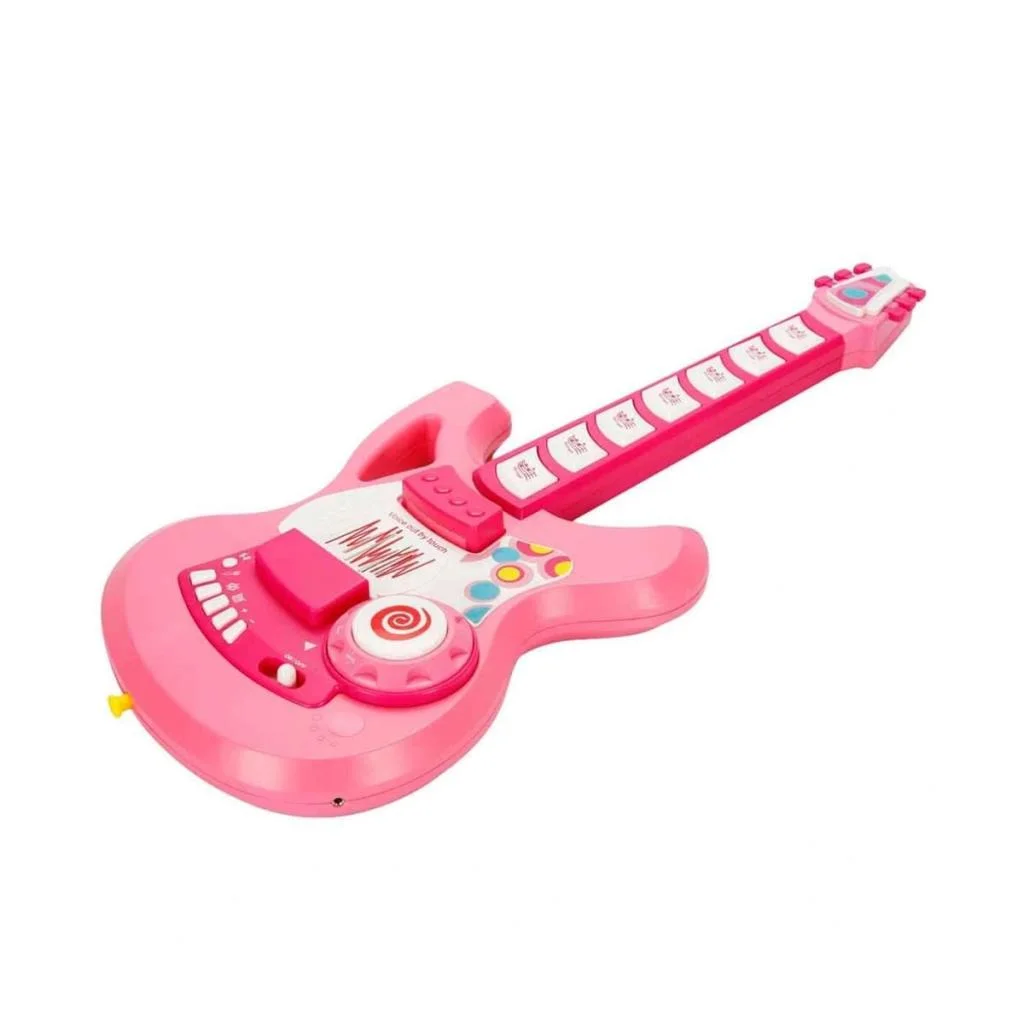 4933 Gitar Fonk Tuşlu Askılı Pembe Sesli görsel 2