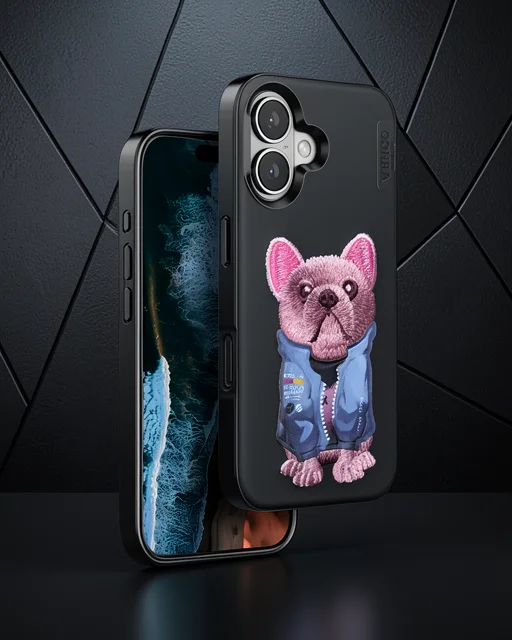 Venco Apple İphone 16 Cute Desenli Kapak - Siyah