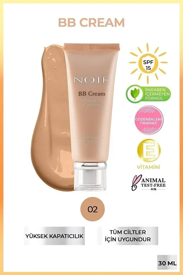 BB Cream SPF 15 Nemlendirici BB Krem - 02 Orta Koyu