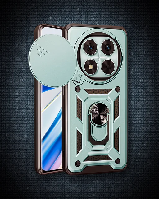 Xiaomi Redmi Note 14 Pro 5g Kılıf Pars Lens Yüzüklü Silikon - Yeşil