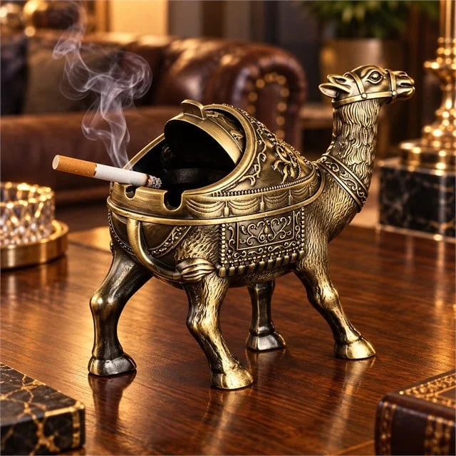SN-38893 Antik Bronz Deve Figürlü Dekoratif Küllük görsel 2