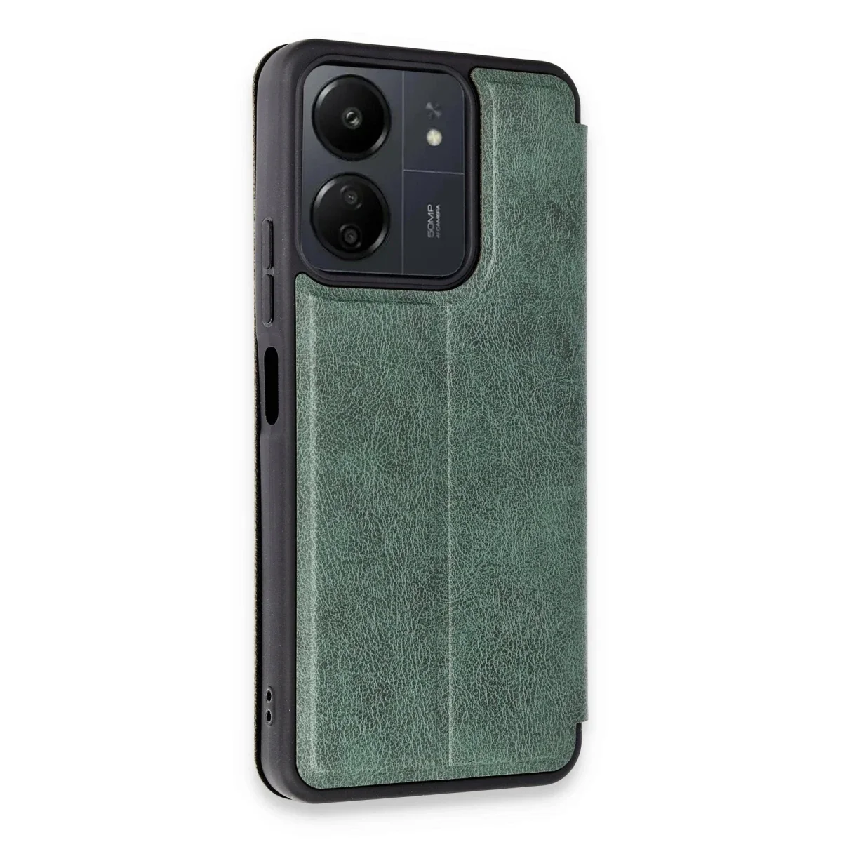 Xiaomi Redmi 13C Kılıf Flip Cover - Koyu Yeşil görsel 2