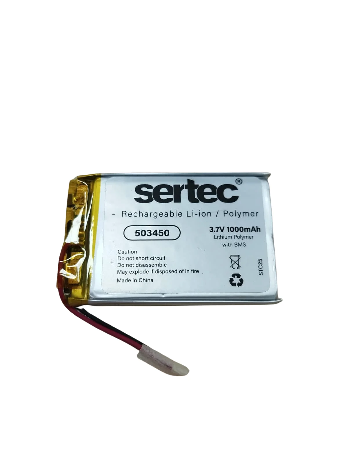 503450 3.7V 1000 MAh Li-Polymer Pil (Devreli/1.5A)