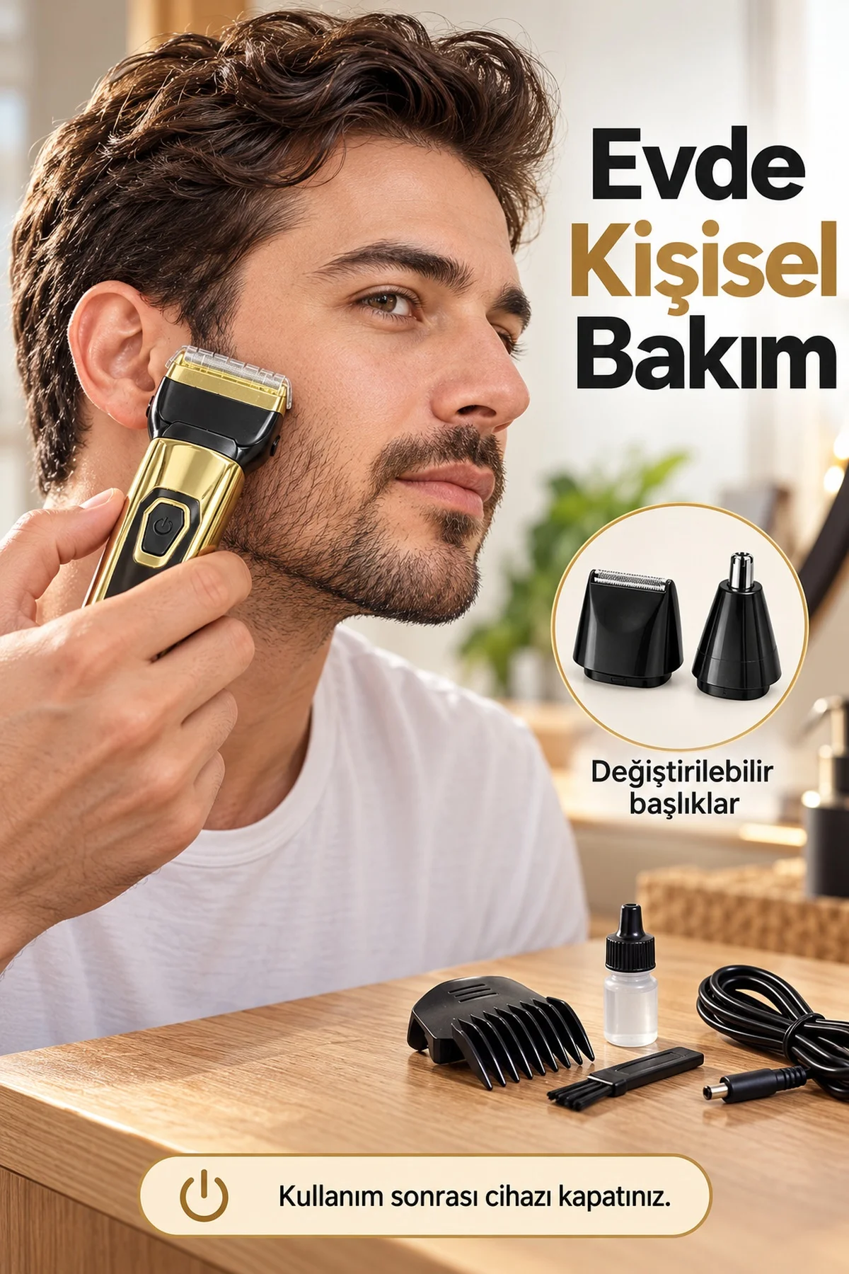 Sakal Tıraş Makinesi Günlük Sakal Kesim Başlıklı görsel 2