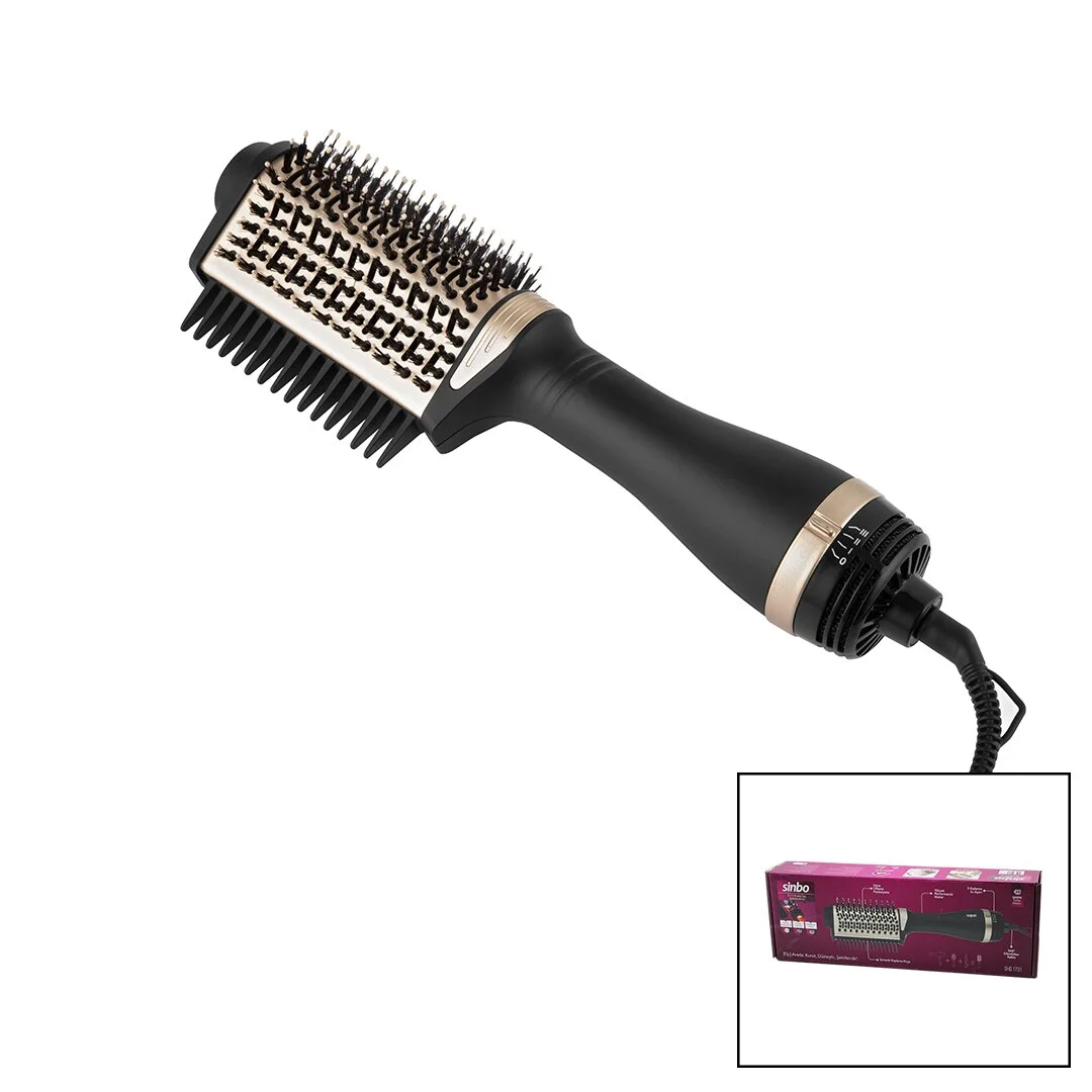 Saç Kurutma - Şekil Makinesi 3 Kademe Isı Ayarı 360 Derece Dönen Kablo Serak Kaplama Fırça 1200W SHD-1731