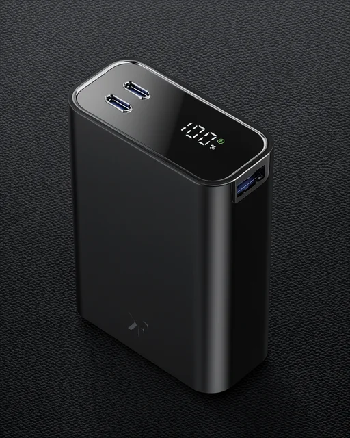 Pw501 20.000 Mah Dijital Göstergeli 2 Adet 45w Type-c Ve 22.5w Usb Çıkışlı Şarj Pd Hızlı Şarj Powerbank - Siyah