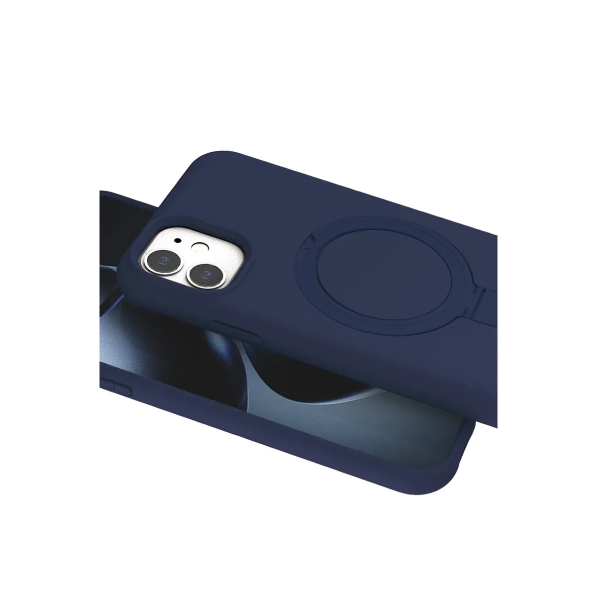 Apple iPhone 11 Regal Magsafe Standlı Kapak - Lacivert görsel 4