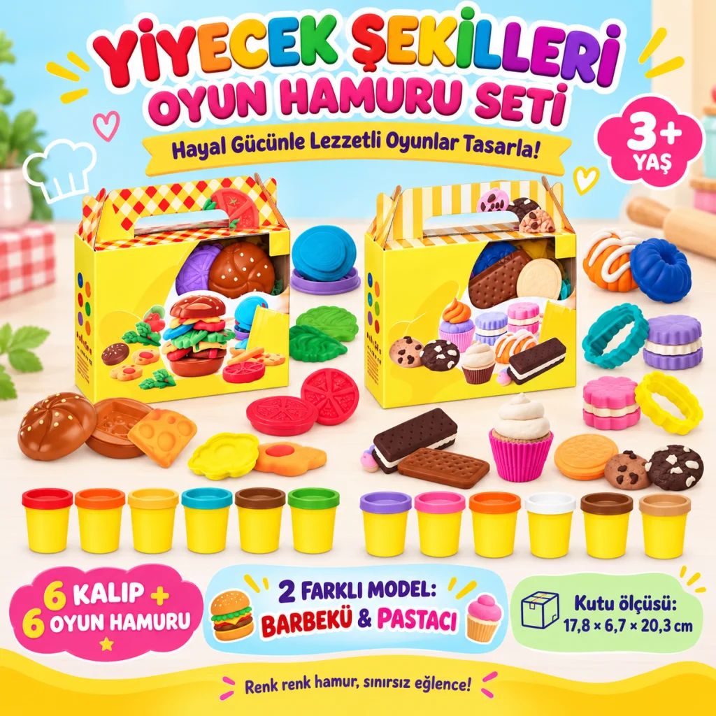 Yiyecek Şekilleri Oyun Hamuru Seti (adet fiyatıdır)