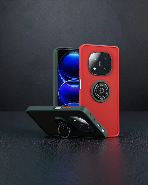 Xiaomi Redmi Note 14 Pro 5g Kılıf Montreal Yüzüklü Silikon Kapak - Yeşil