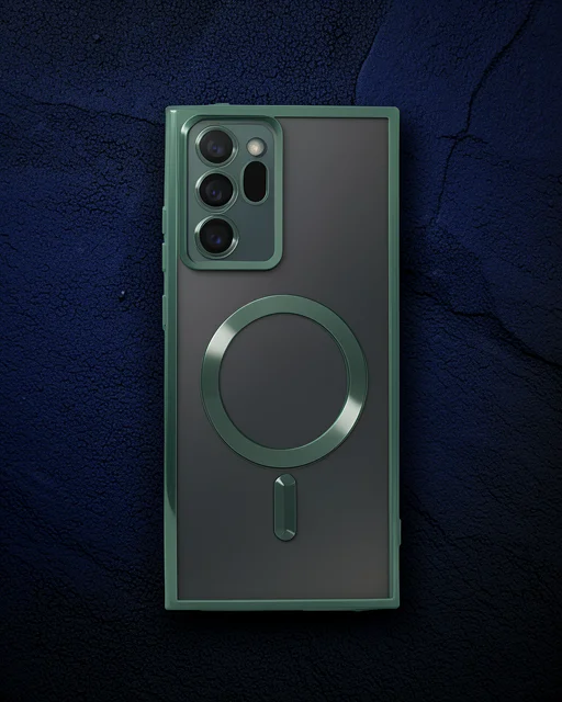 Samsung Galaxy Note 20 Ultra Kılıf Kross Magneticsafe Kapak - Koyu Yeşil
