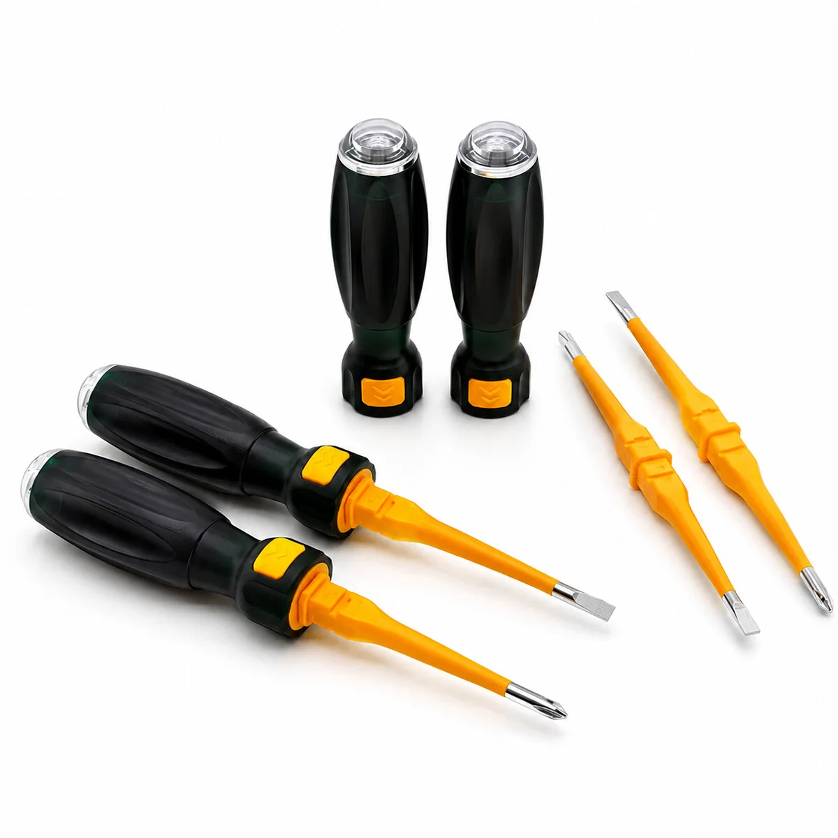18 Adet Tak Çıkar 2İN1 Düz - Yıldız Uç Ergonok Sap Kontrol Kale - Tornavida Korumalı LRD-160