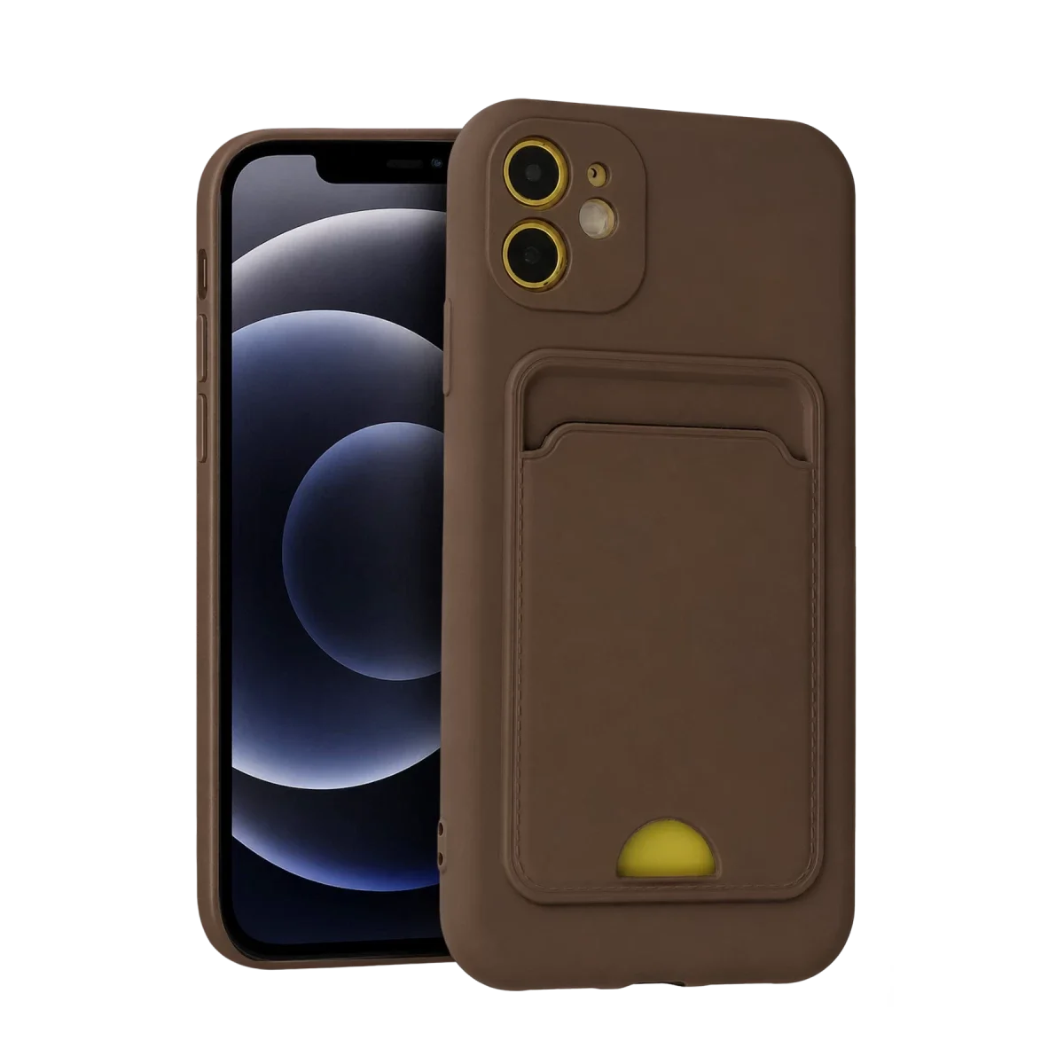 Apple iPhone 11 Kılıf Kelvin Kartvizitli Silikon - Kahverengi görsel 3