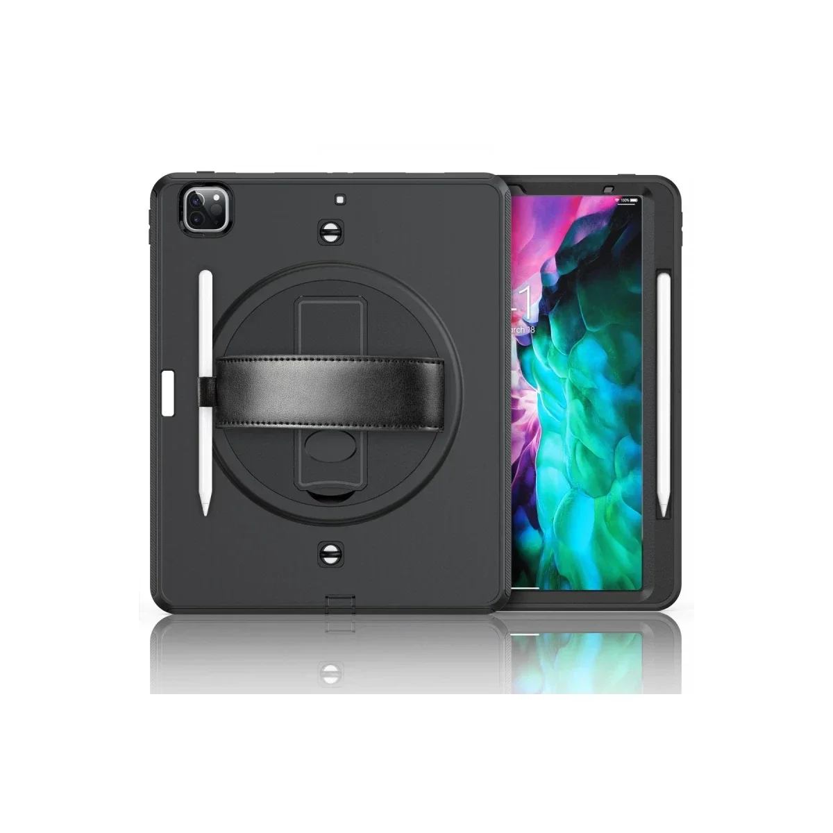 Apple iPad Pro 12.9 (2021) Kılıf Strap-C Otterbox Tablet Kapak - Siyah görsel 2