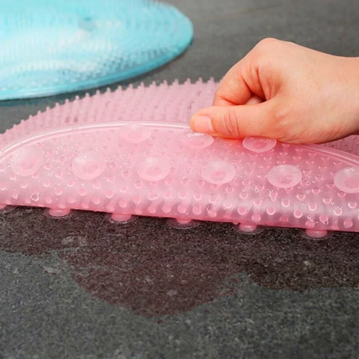 Silikon Fırçalı Banyo Masaj Matı ve Ayaklar için Topuk Masaj Paspası görsel 5