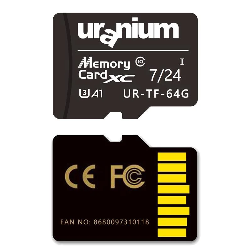 64GB UR-TF-64G Mıcro Sd Card U3 7/24 Surveıllance 100/40MBS Industrıal Hafıza Kartı (3 Yıl Garanti)
