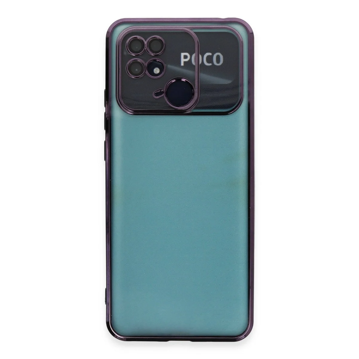Xiaomi Redmi 10c Kılıf Razer Lensli Silikon - Mor görsel 2